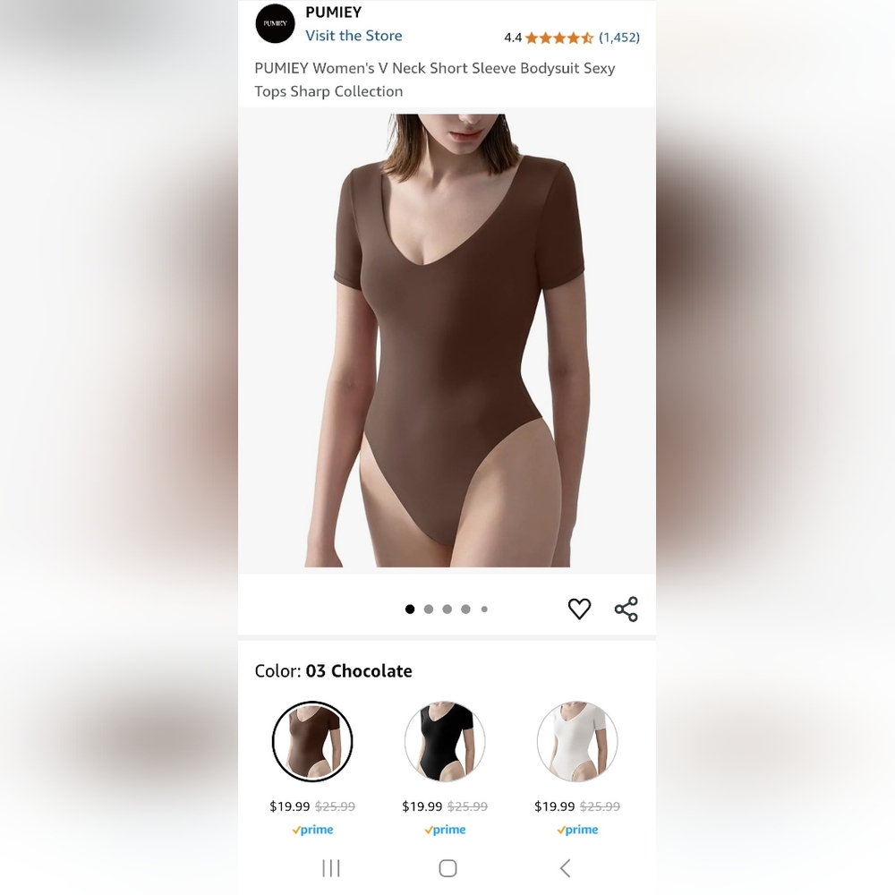 PUMIEY Women's V Neck Short Sleeve Bodysuit Sexy Tops Sharp Collection